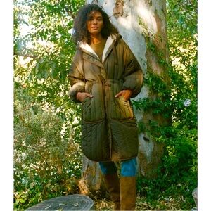 NWT Doen Coat, Dell long coat in Olive Grove, size XS.